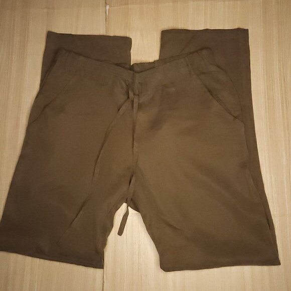 Lilla P Womens Brown Silky Lyocel Blend Pull On Pants Medium - Picture 1 of 7